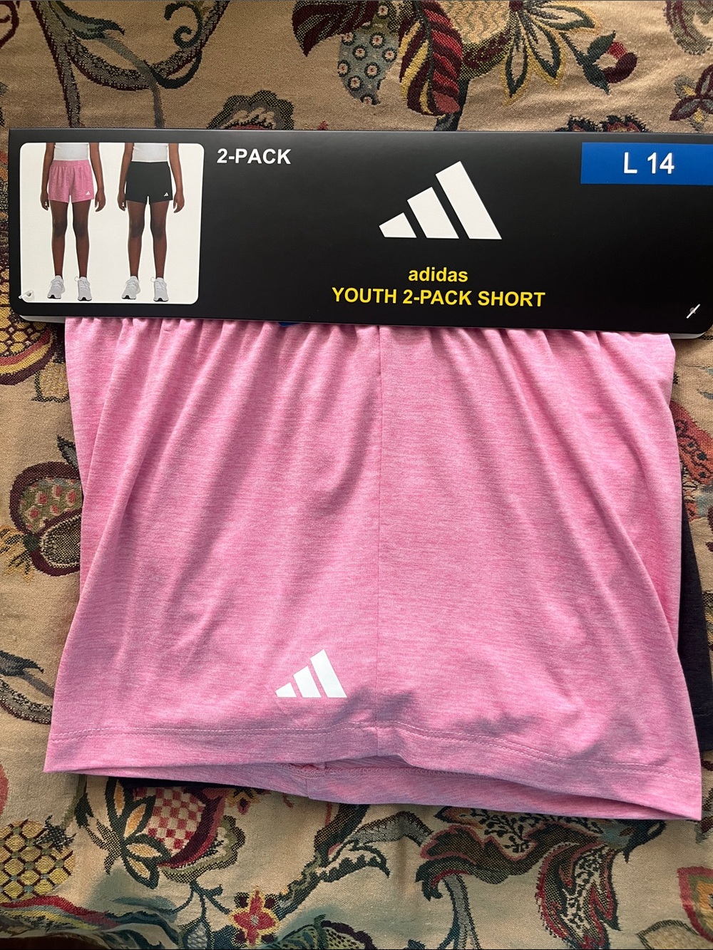 adidas Youth 2-Pack Shorts — Pink & Black

Size 14